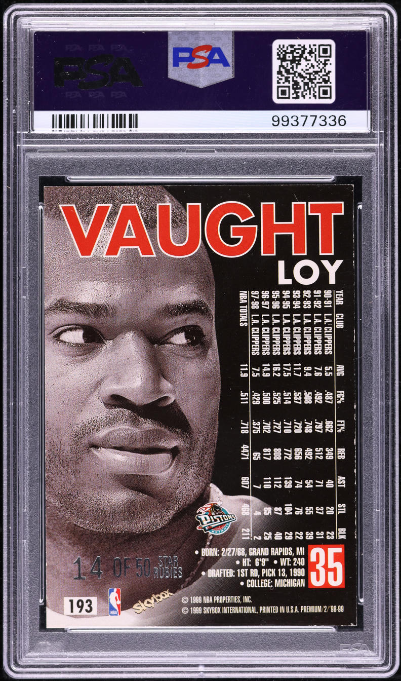 1998 Skybox Premium Star Rubies Loy Vaught /50 #193 PSA 7 NRMT