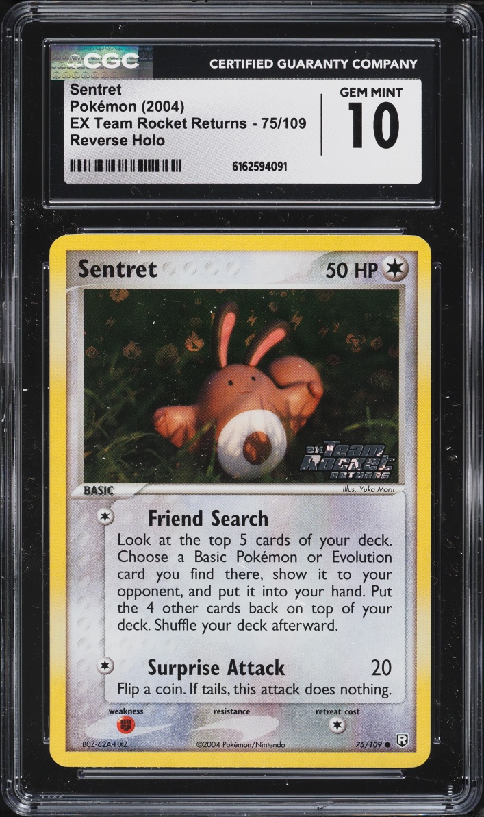 2004 Pokemon EX Team Rocket Returns Reverse Holo Sentret #75 CGC 10 GEM MINT