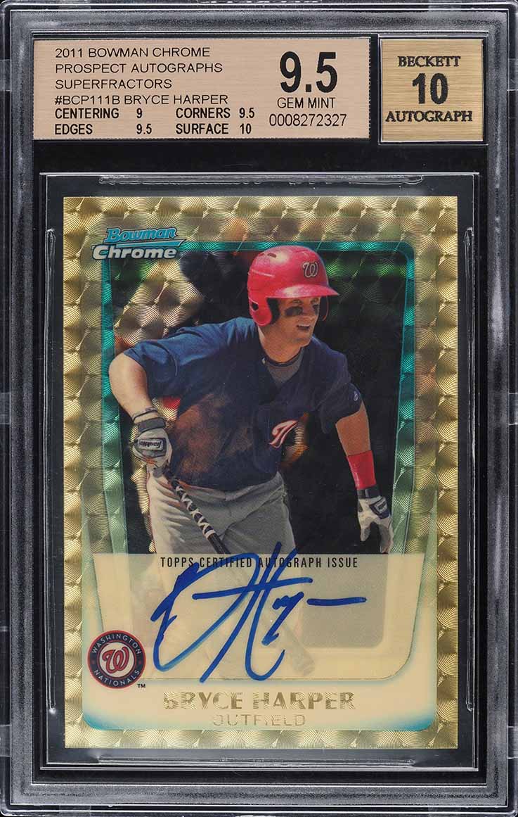 2011 Bowman Chrome Superfractor Bryce Harper ROOKIE AUTO 1/1 #BCP111 BGS 9.5 GEM