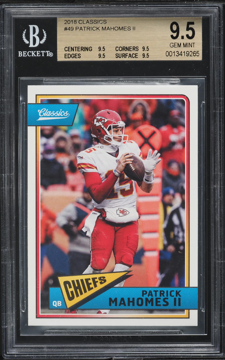 2018 Panini Classics Patrick Mahomes II #49 BGS 9.5 GEM MINT
