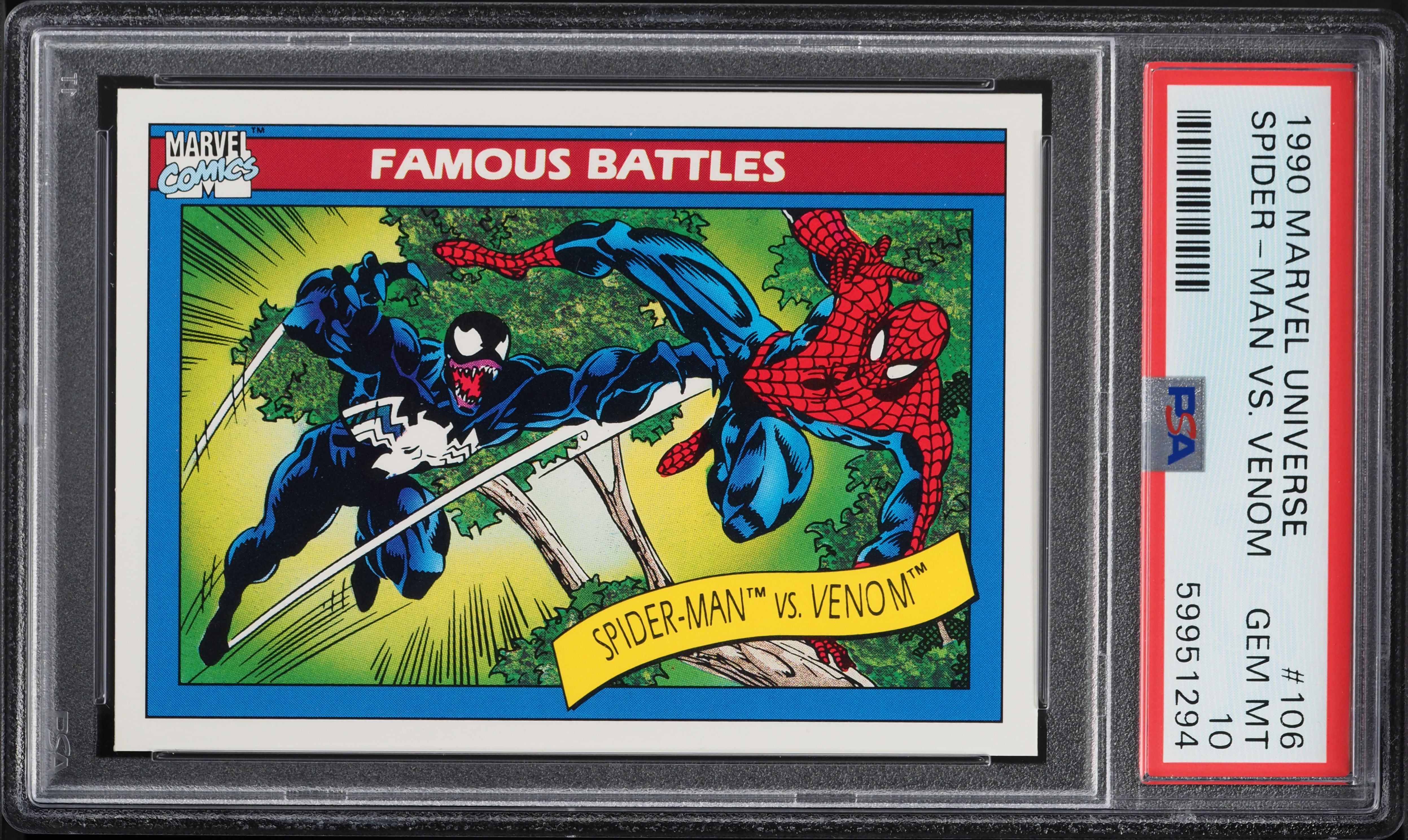 1990 Impel Marvel Universe Spider-Man Vs. Venom #106 PSA 10 GEM MINT
