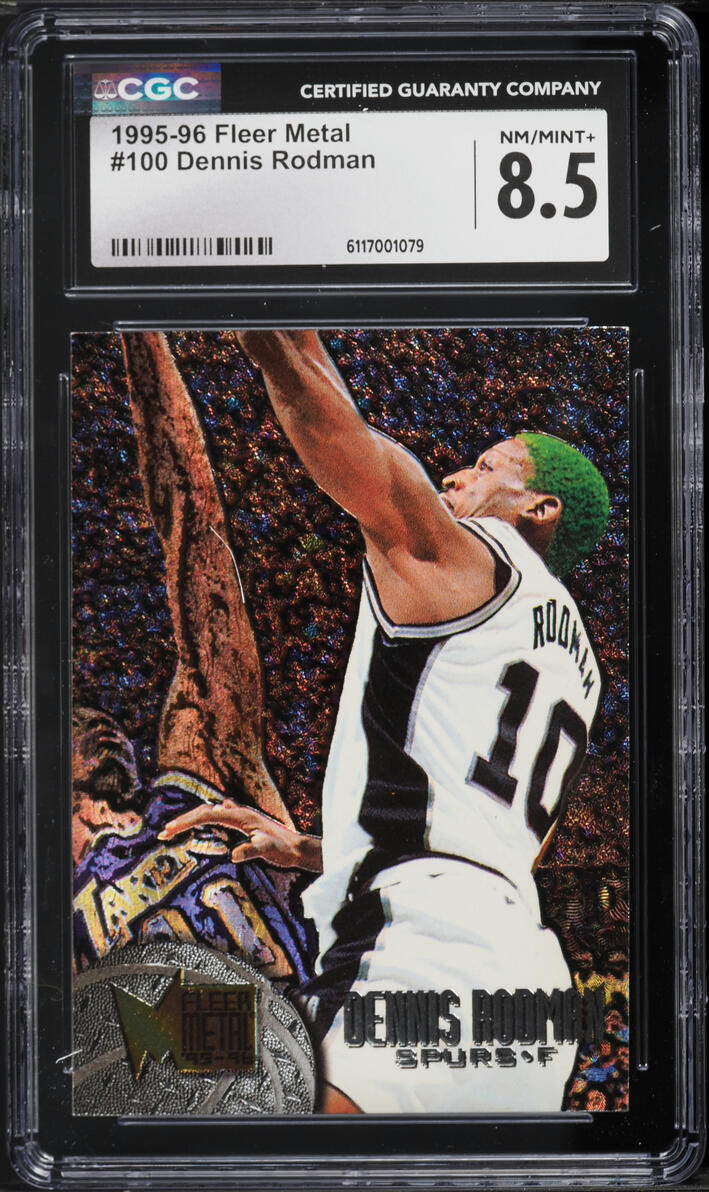 1995 Metal Basketball Dennis Rodman #100 CGC 8.5 NM-MT+