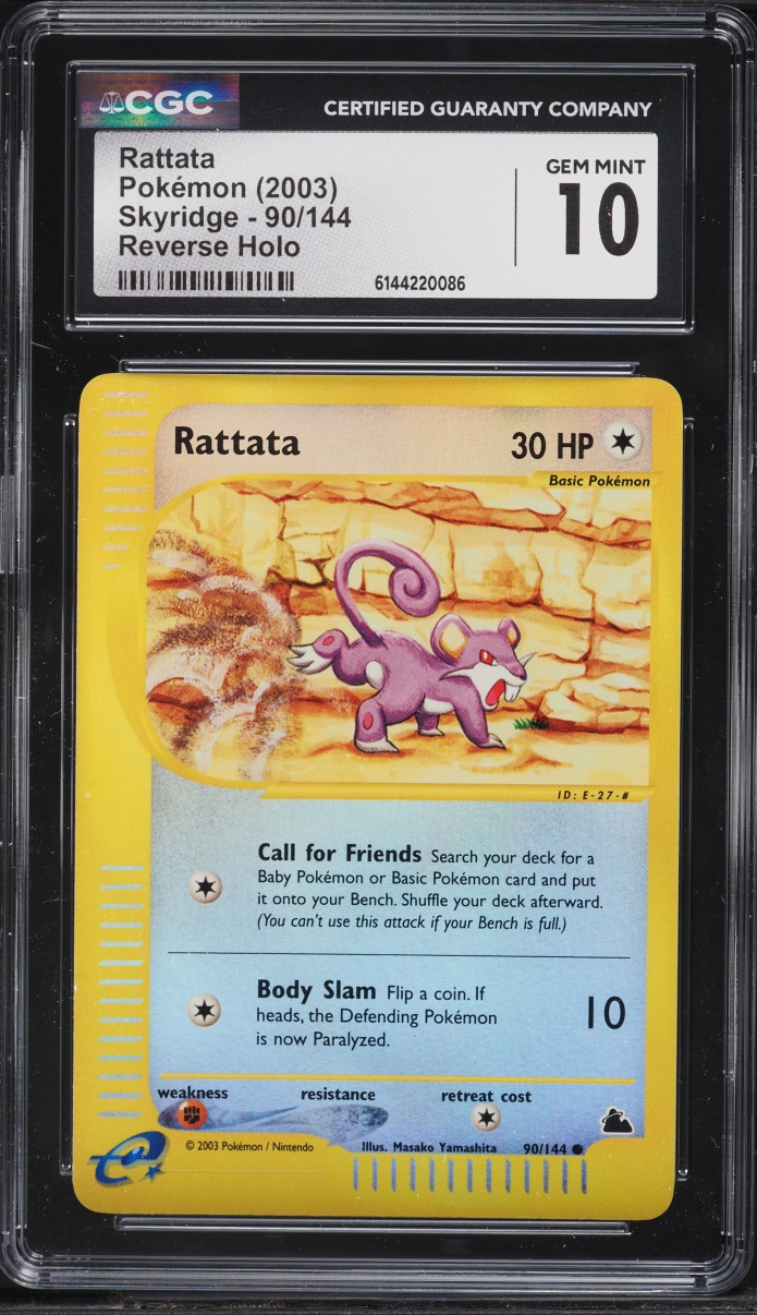 2003 Pokemon Skyridge Reverse Holo Rattata #90 CGC 10 GEM MINT