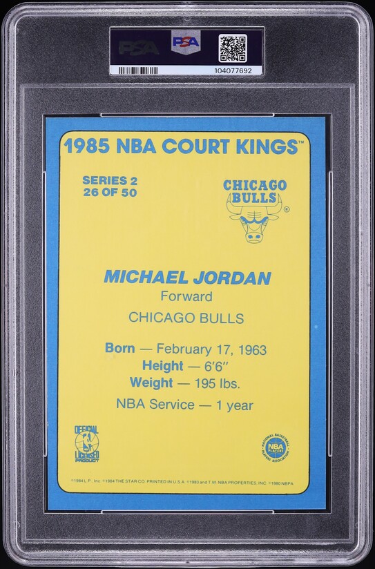 1984 Star Court Kings 5X7 Michael Jordan ROOKIE #26 PSA 6 EXMT