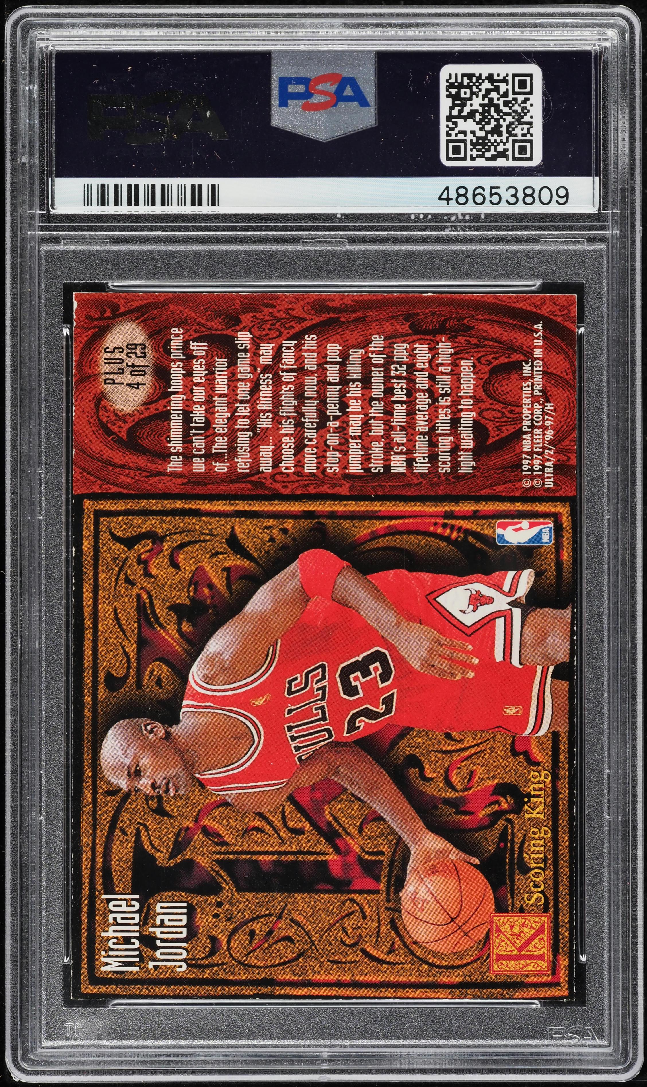 1996 Ultra Scoring Kings Plus Michael Jordan #4 PSA 8 NM-MT