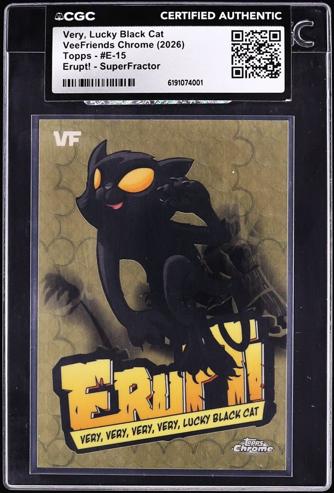 2026 Topps Chrome VeeFriends Erupt! SuperFractor Very, Lucky Black