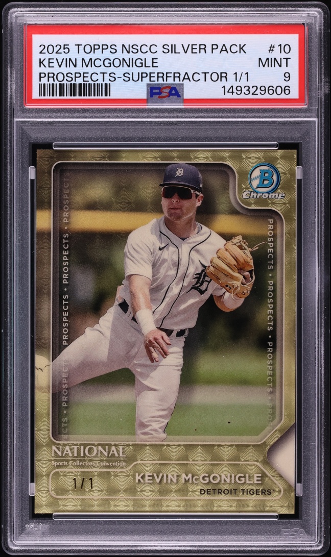 2025 Topps Chrome NSCC Silver Pack Superfractor Kevin McGonigle PROSPECT 1/1 #TP-10 PSA 9 MINT