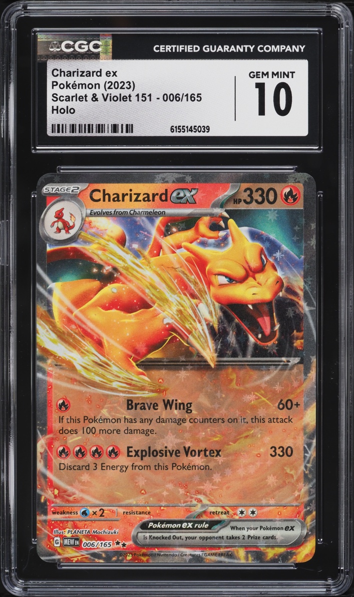 2023 Pokemon Scarlet & Violet 151 Holo Charizard EX #6 CGC 10 GEM MINT