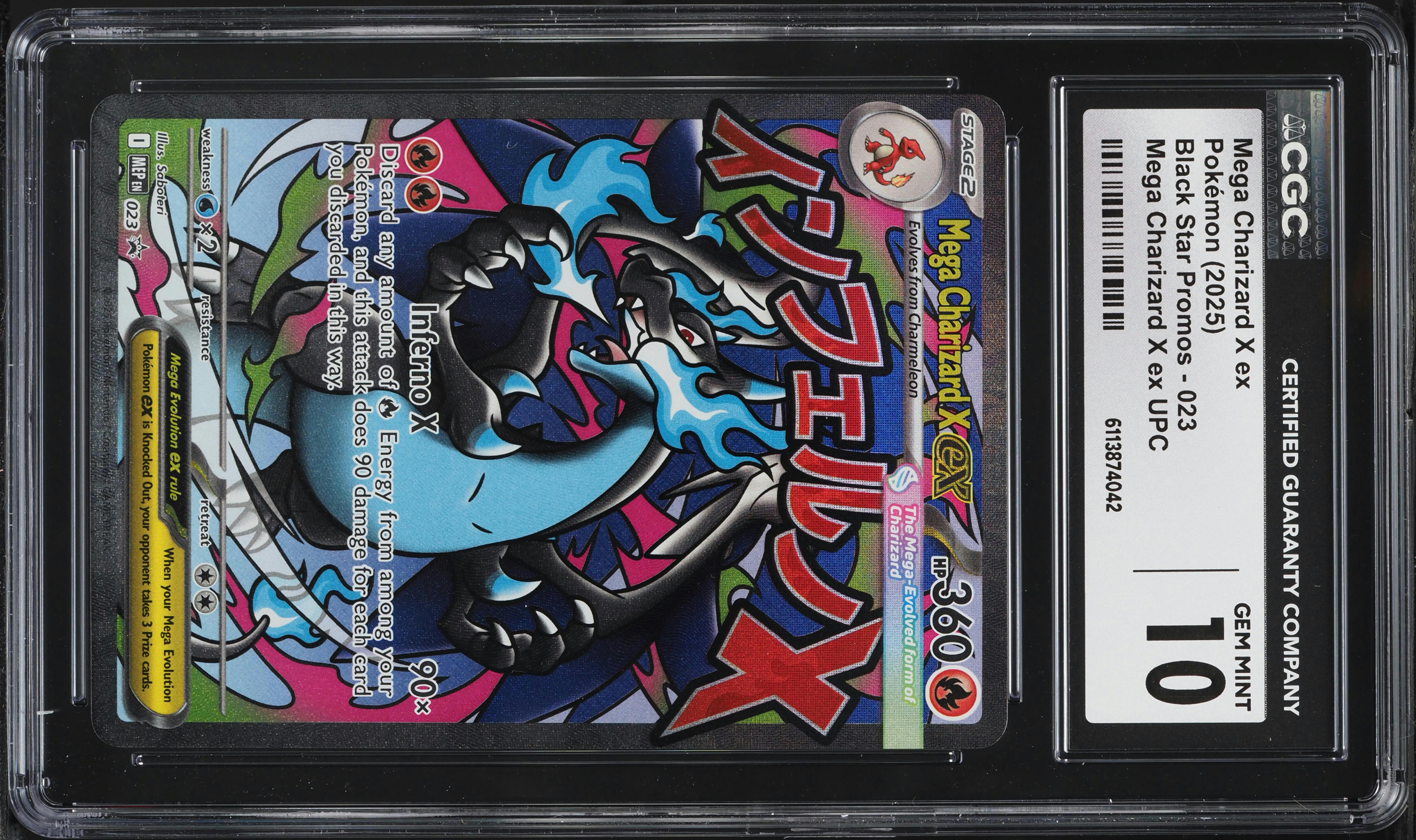 2025 Pokemon Mega Evolution Promo Ultra Premium Full Art Mega Charizard X EX #23 CGC 10 GEM