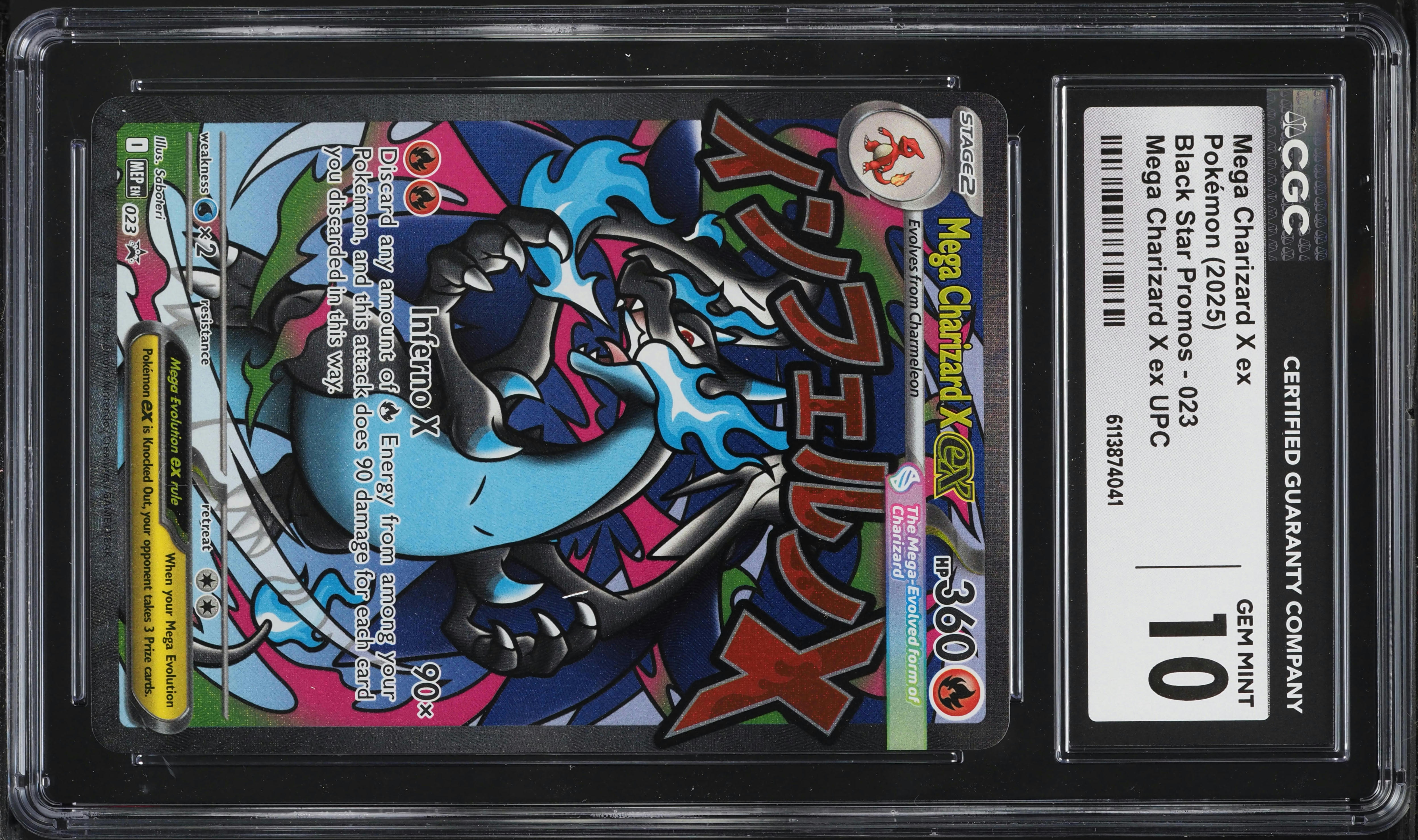 2025 Pokemon Mega Evolution Promo Ultra Premium Full Art Mega Charizard X EX #23 CGC 10 GEM