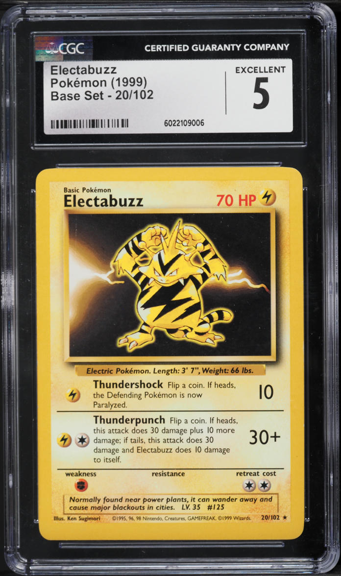1999 Pokemon Base Set Electabuzz #20 CGC 5 EX