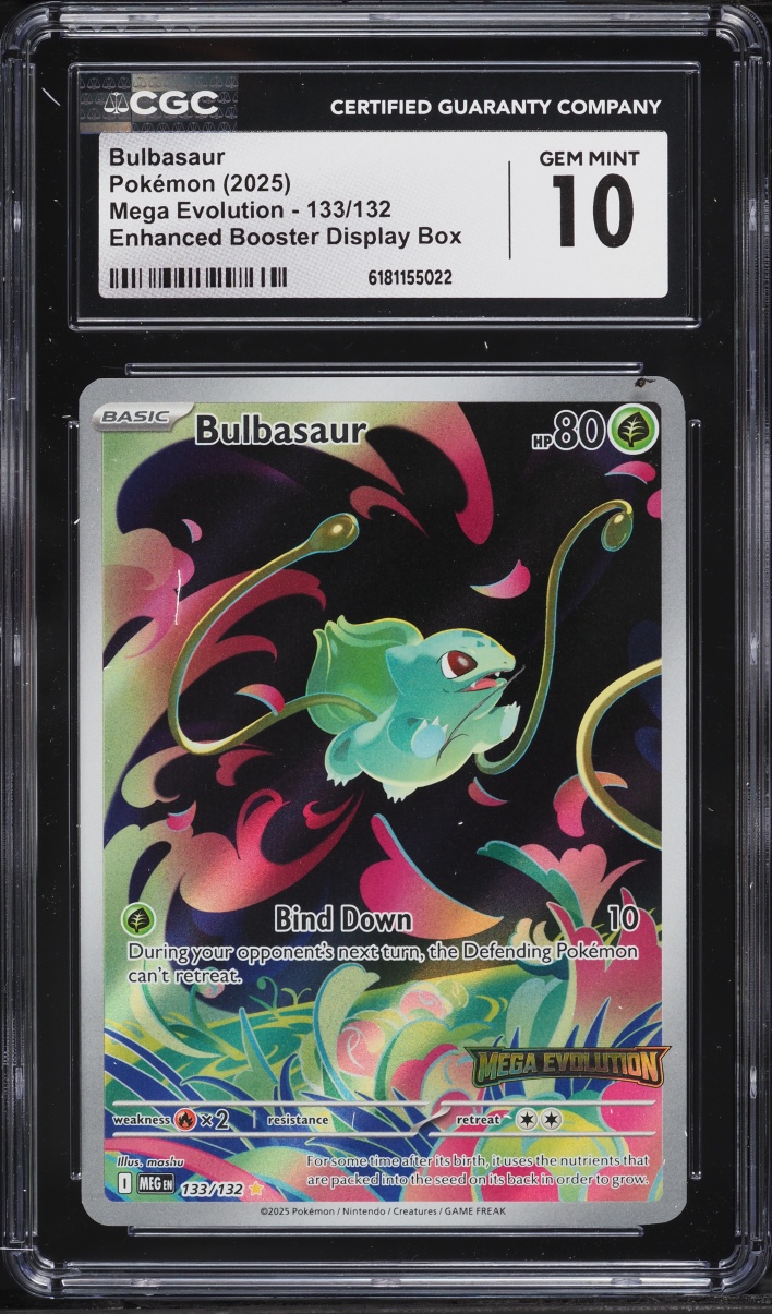 2025 Pokemon Mega Evolution Enhanced Booster Display Box IR Bulbasaur #133 CGC 10 GEM MINT