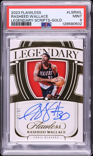 2023 Panini Flawless Legendary Scripts Gold Rasheed Wallace AUTO