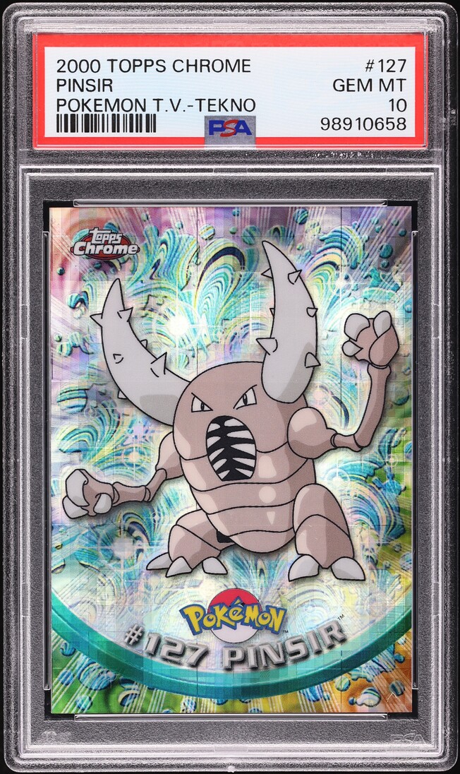 2000 Topps Chrome Pokemon Series 2 Tekno Pinsir #127 PSA 10 GEM MINT