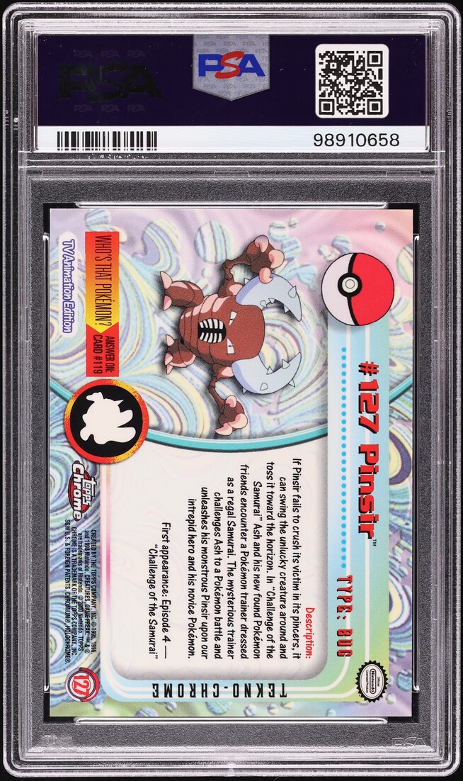 2000 Topps Chrome Pokemon Series 2 Tekno Pinsir #127 PSA 10 GEM MINT