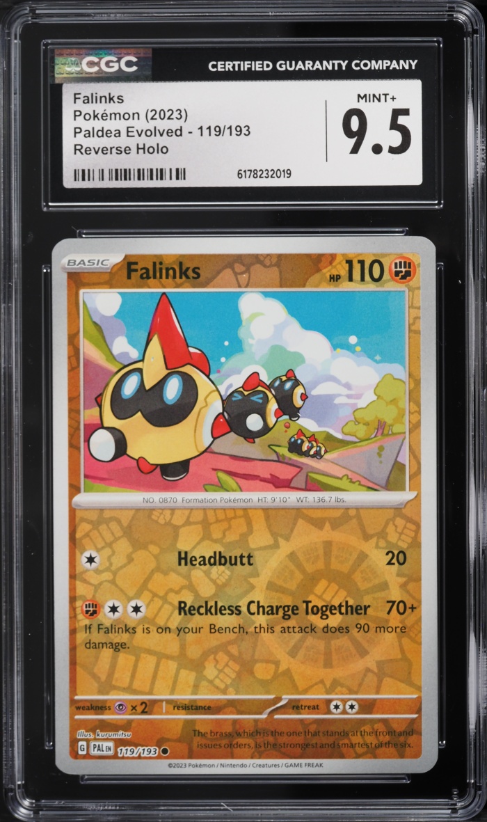2023 Pokemon Scarlet & Violet Paldea Evolved Reverse Holo Falinks #119 CGC 9.5 MINT+
