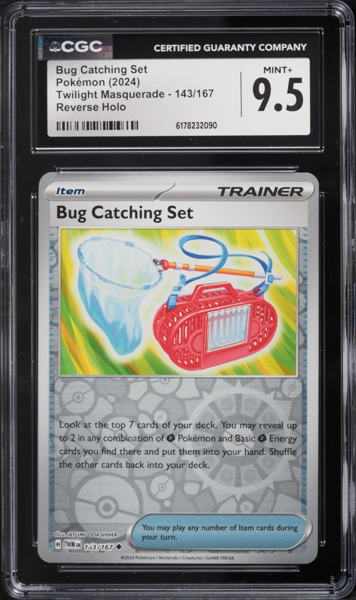 2024 Pokemon Scarlet & Violet Twilight Masquerade Reverse Holo Bug Catching Set #143 CGC 9.5