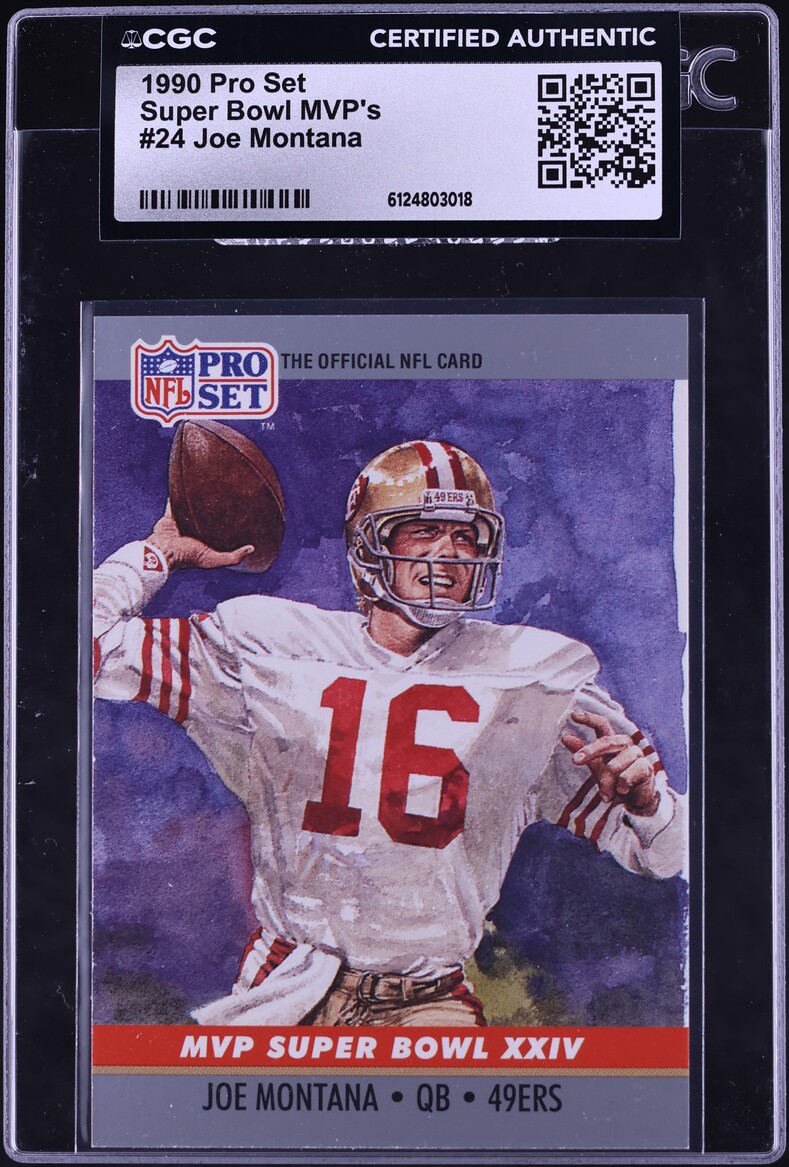 1990 Pro Set Football Super Bowl MVP's Joe Montana #24 CGC AUTH