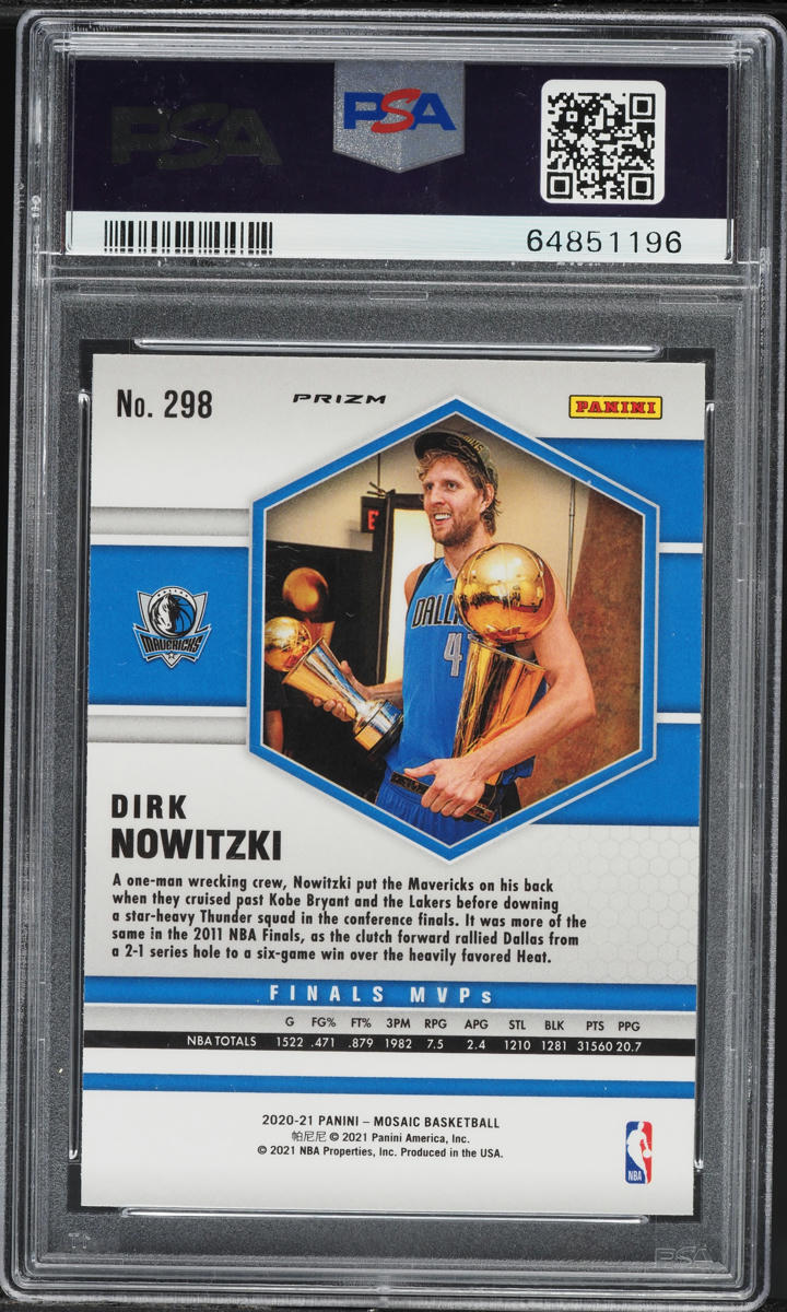 2020 Panini Mosaic Genesis Dirk Nowitzki #298 PSA 10 GEM MINT
