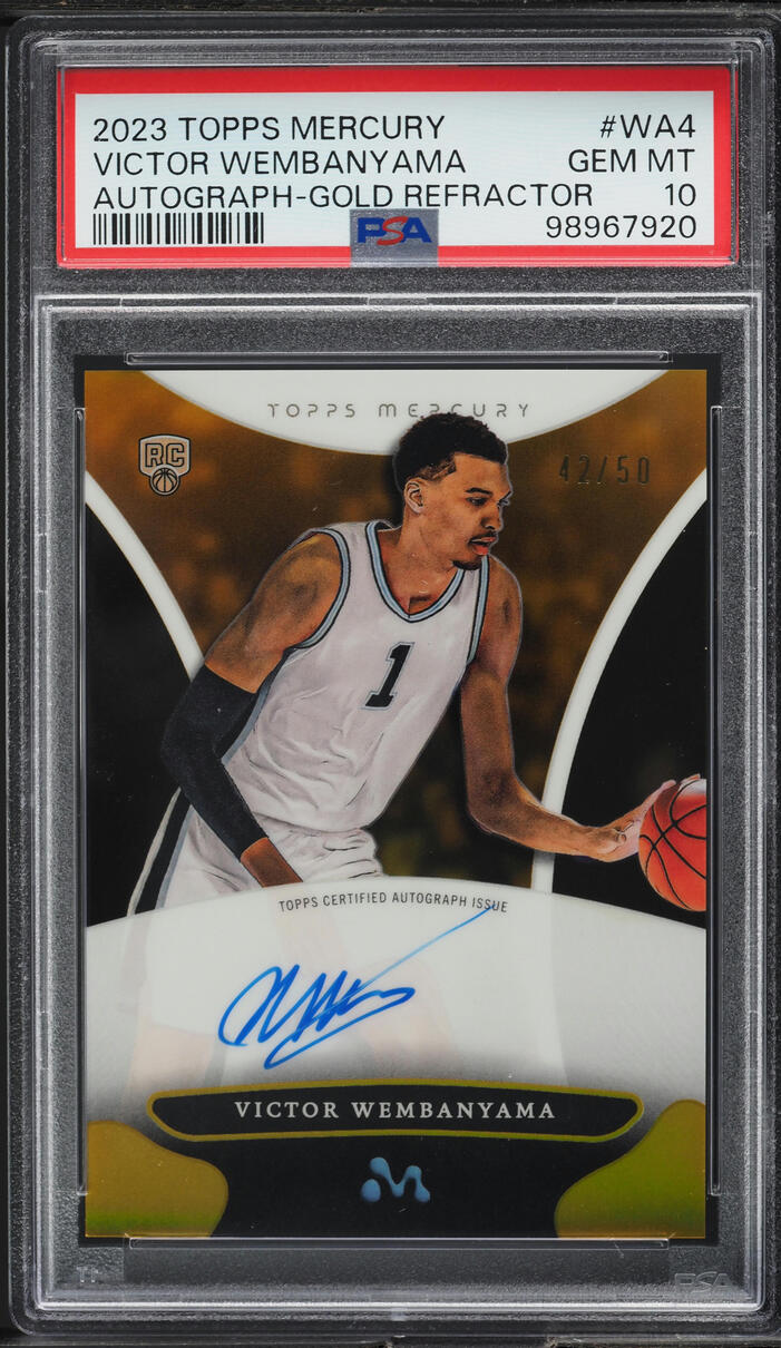 2023 Topps Mercury Gold Refractor Victor Wembanyama ROOKIE AUTO /50 PSA 10 GEM