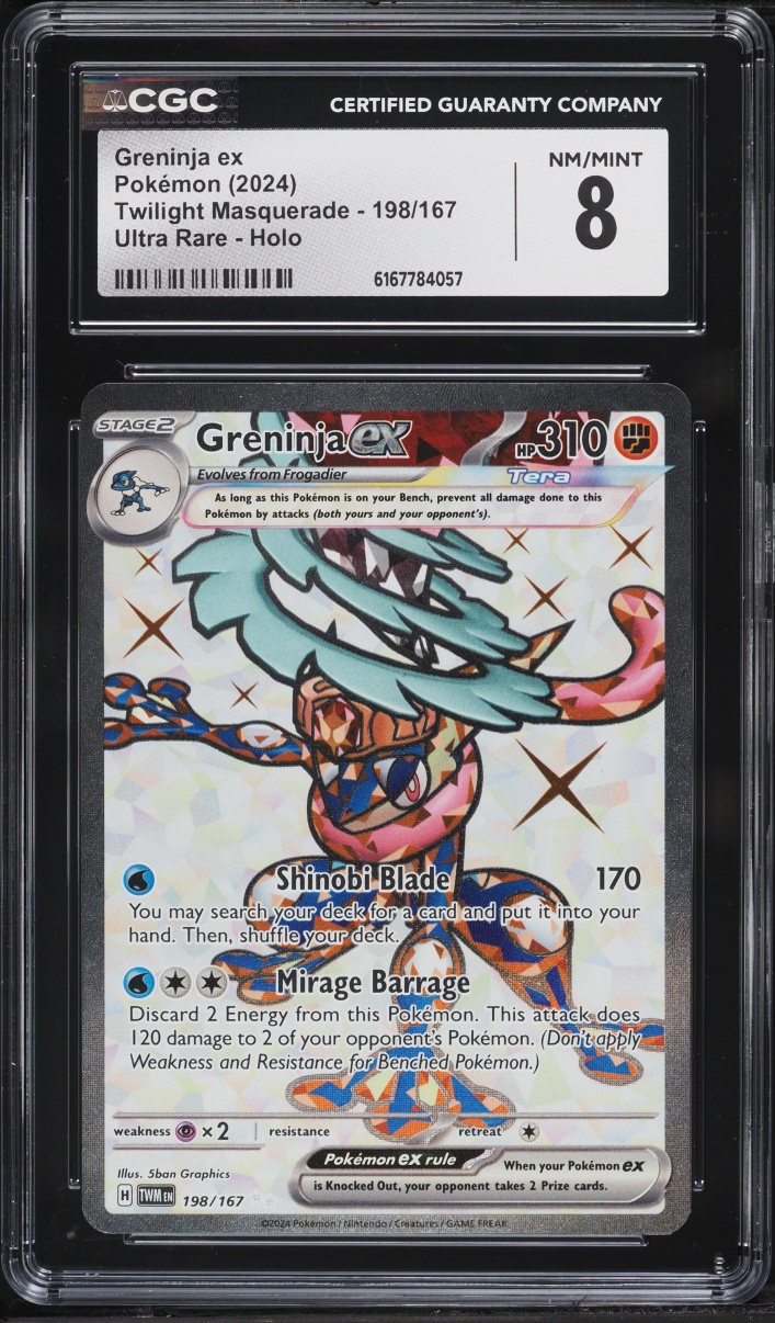 2024 Pokemon Scarlet & Violet Twilight Masquerade Full Art Greninja Ex #198 CGC 8 NM-MT