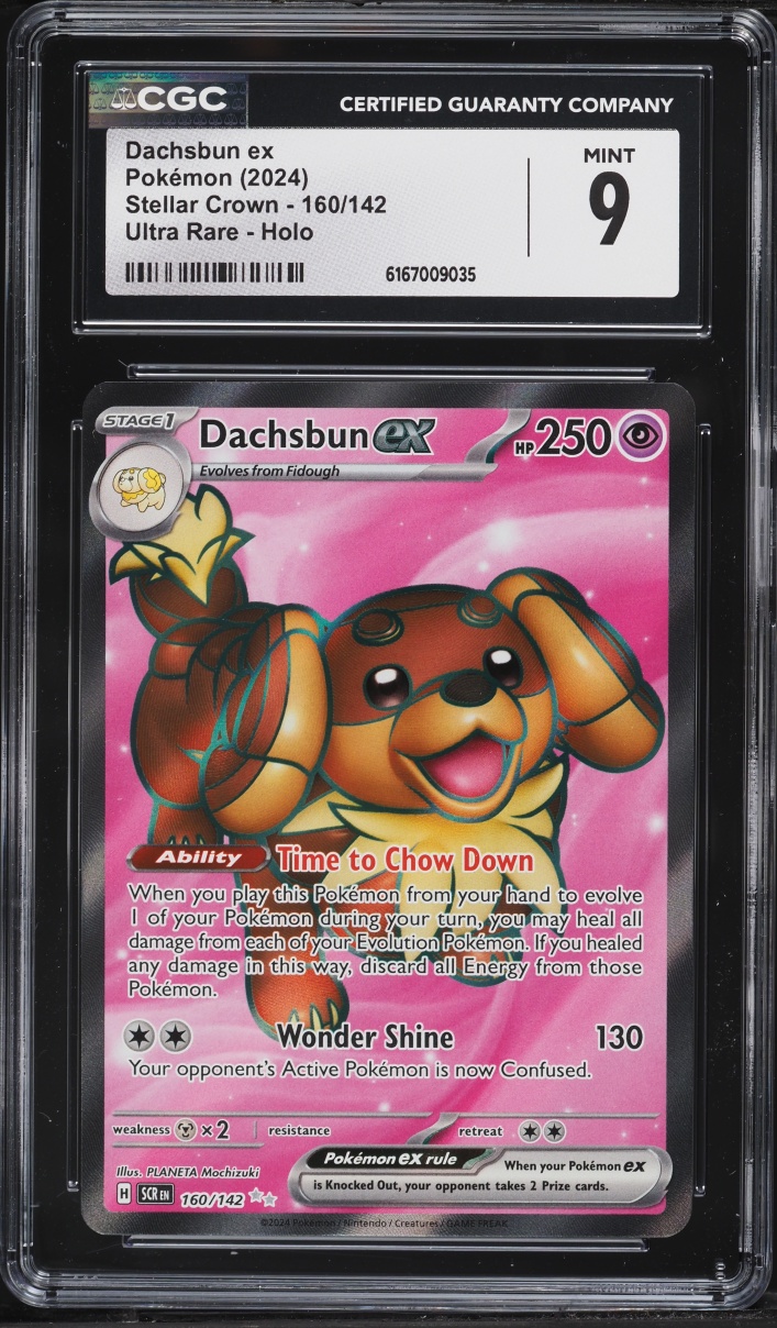 2024 Pokemon Scarlet & Violet Stellar Crown Full Art Dachsbun Ex #160 CGC 9 MINT