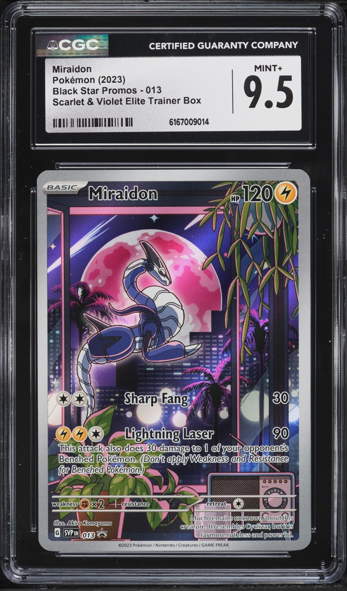 2023 Pokemon Scarlet & Violet Promo Elite Trainer Box Full Art Miraidon #13 CGC 9.5 MINT+