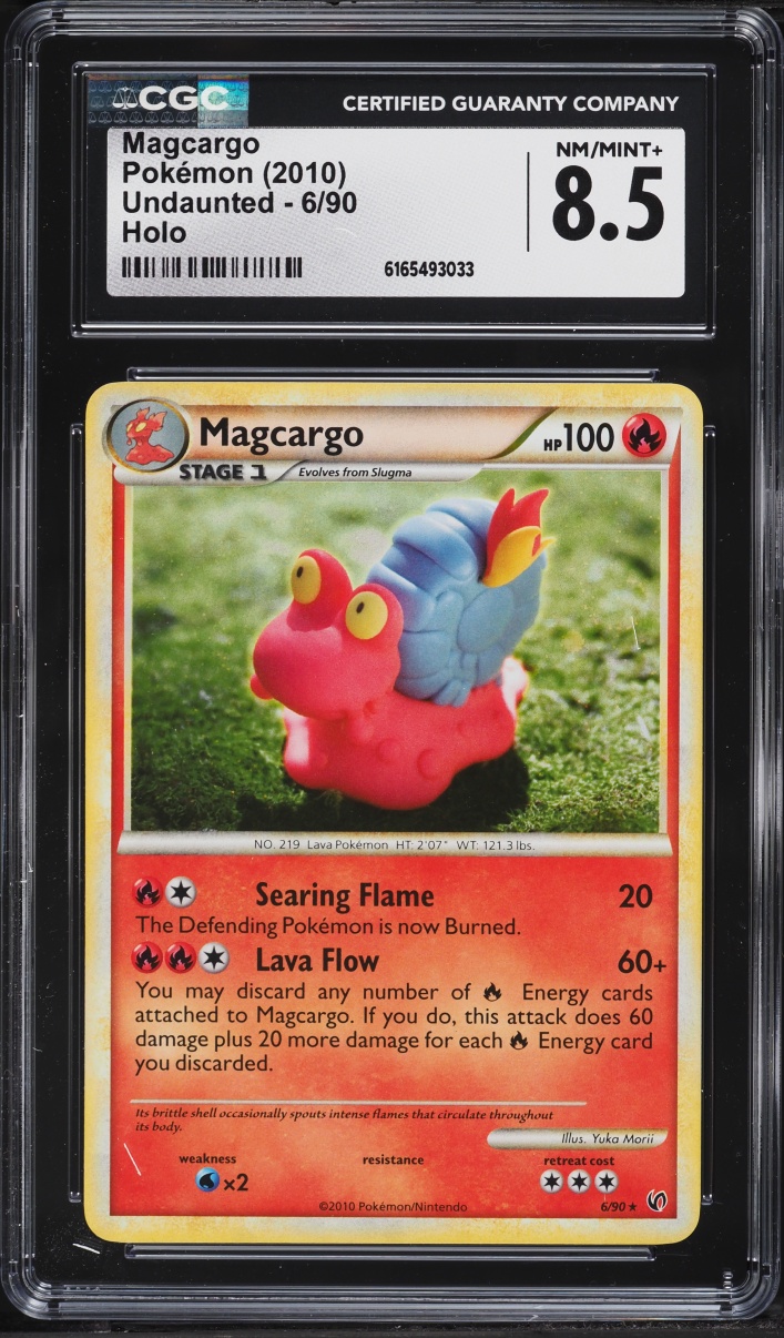 2010 Pokemon HeartGold & SoulSilver Undaunted Holo Magcargo #6 CGC 8.5 NM-MT+