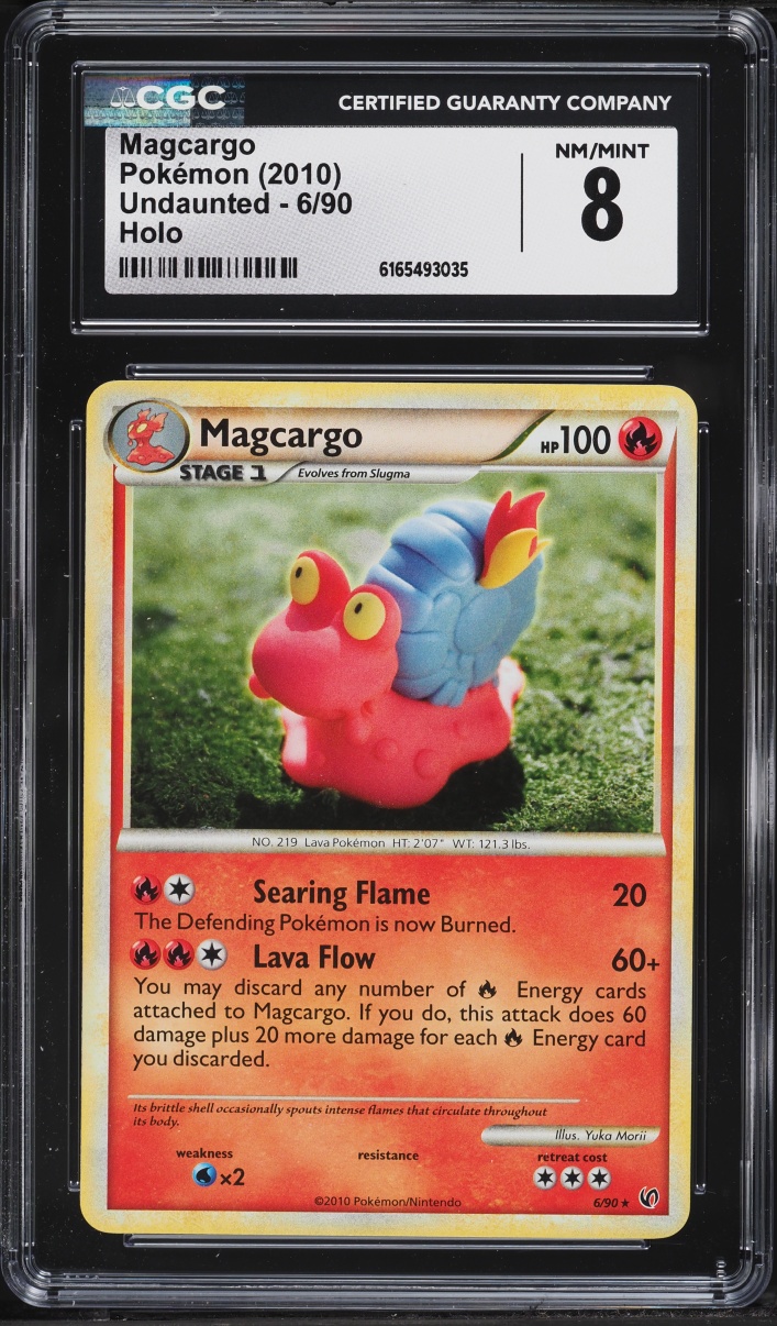 2010 Pokemon HeartGold & SoulSilver Undaunted Holo Magcargo #6 CGC 8 NM-MT