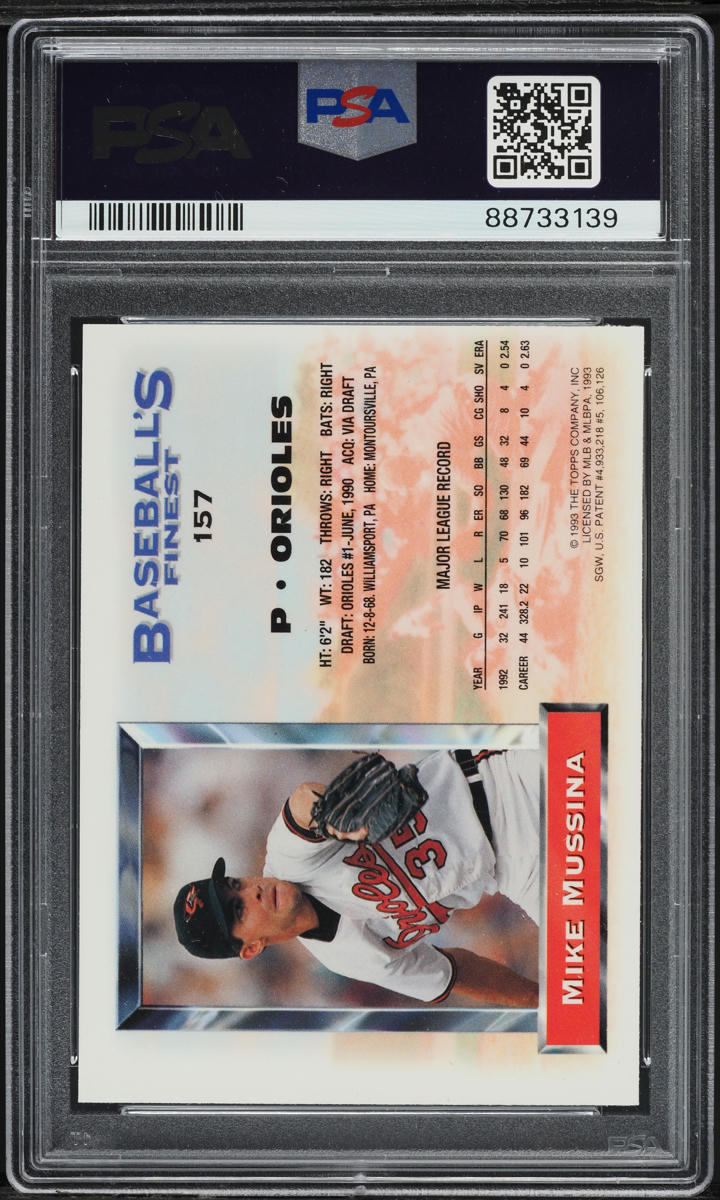1993 Finest Refractor Mike Mussina #157 PSA 6 EXMT