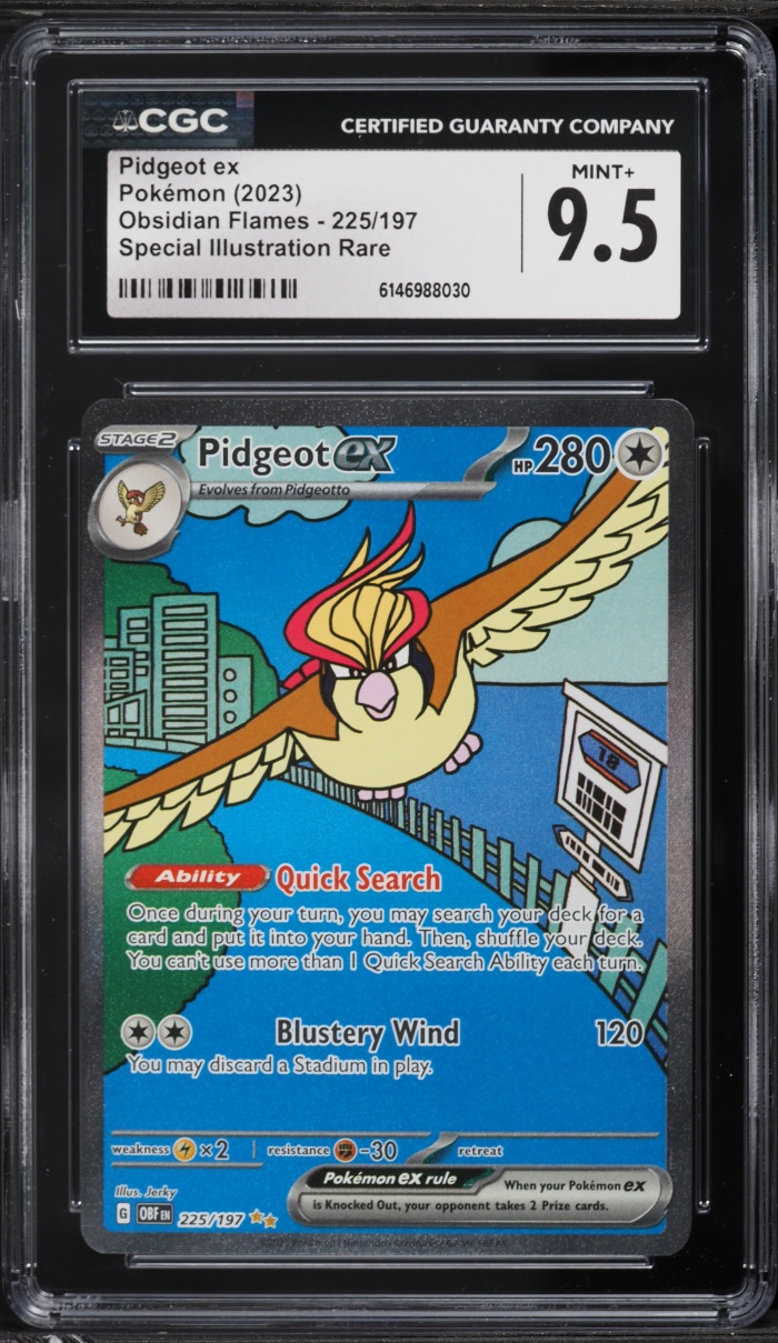 2023 Pokemon Scarlet & Violet Obsidian Flames SIR Pidgeot ex #225 CGC 9.5 MINT+