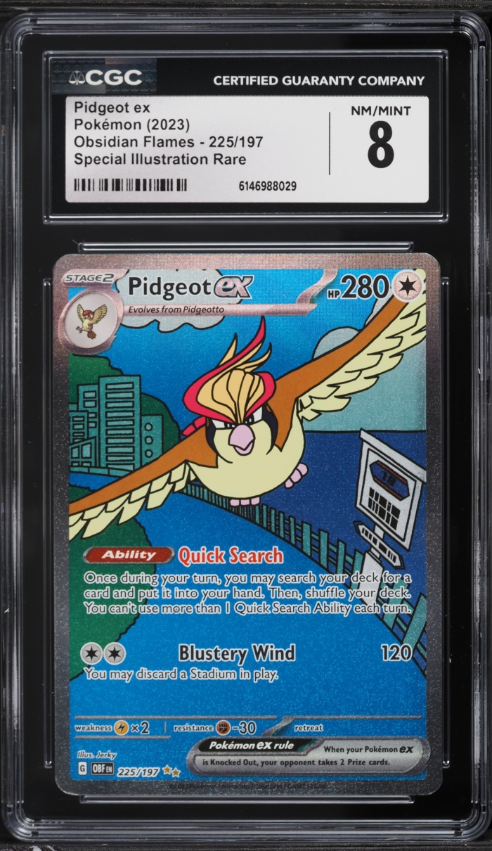 2023 Pokemon Scarlet & Violet Obsidian Flames SIR Pidgeot ex #225 CGC 8 NM-MT