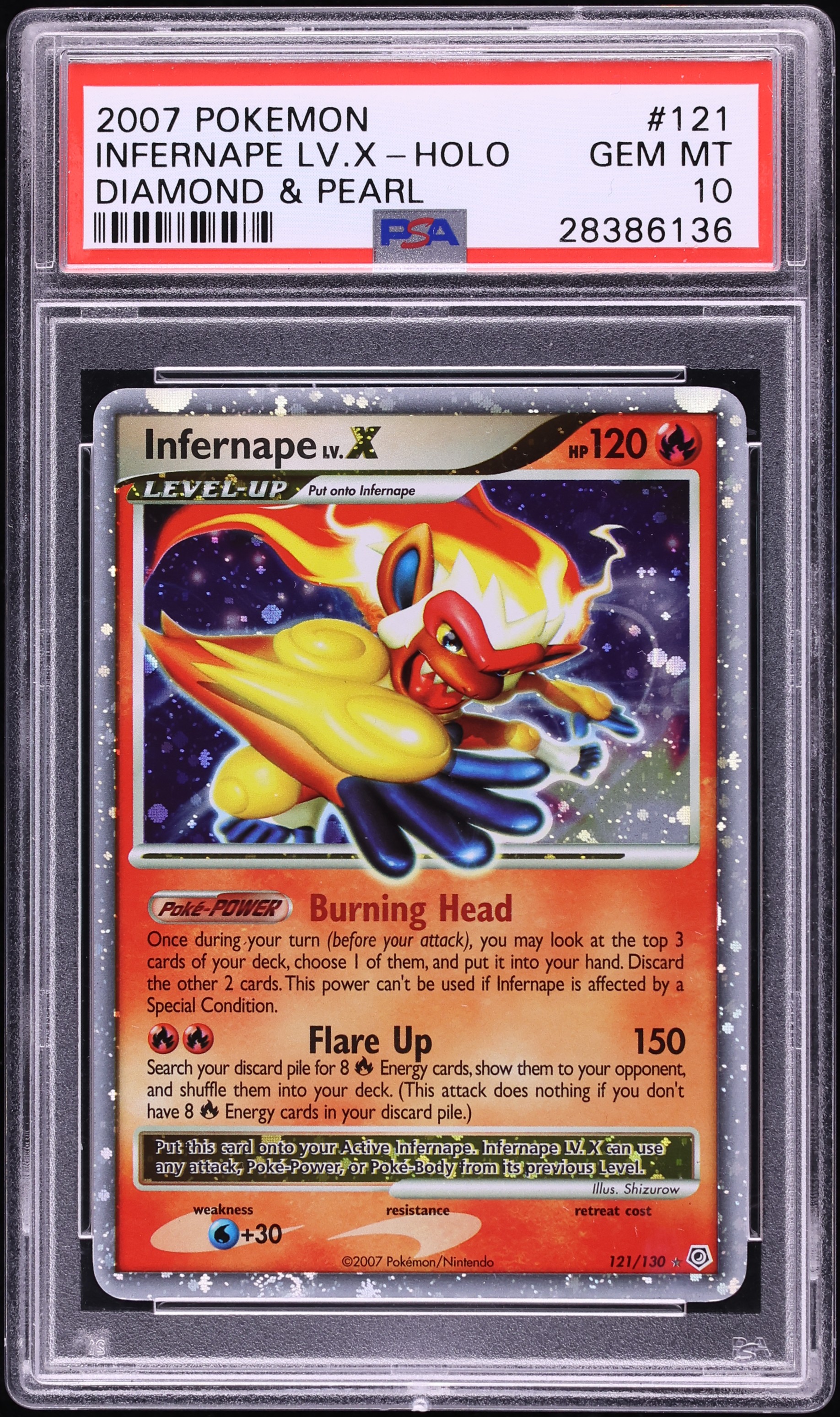 2007 Pokemon Diamond & Pearl Holo Infernape LV. X #121 PSA 10 GEM MINT