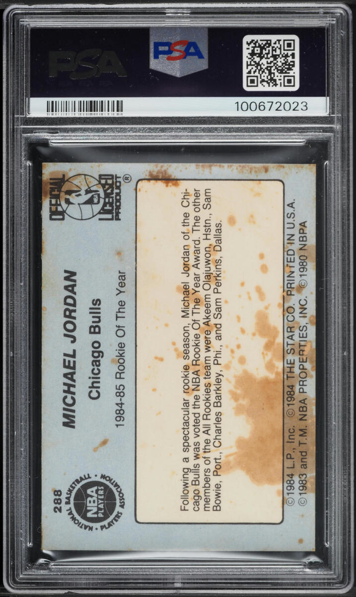 1984 Star Basketball Michael Jordan ROOKIE #288 PSA 1 PR