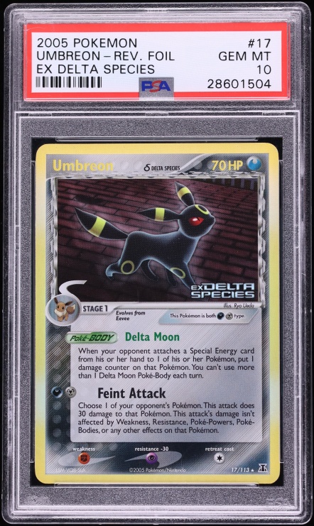 2005 Pokemon EX Delta Species Reverse Holo Umbreon #17 PSA 10 GEM MINT