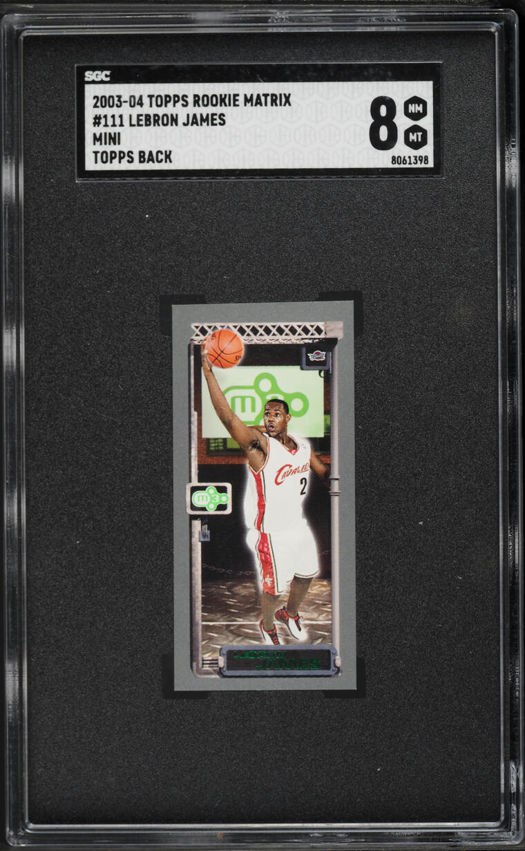 2003 Topps Matrix Mini Topps Back LeBron James ROOKIE #111 SGC 8 NM-MT