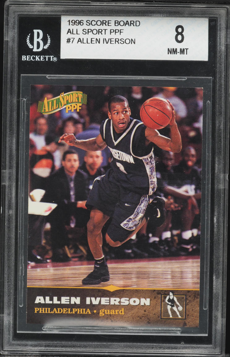 1996 Score Board All Sport PPF Allen Iverson ROOKIE #7 BGS 8 NM-MT