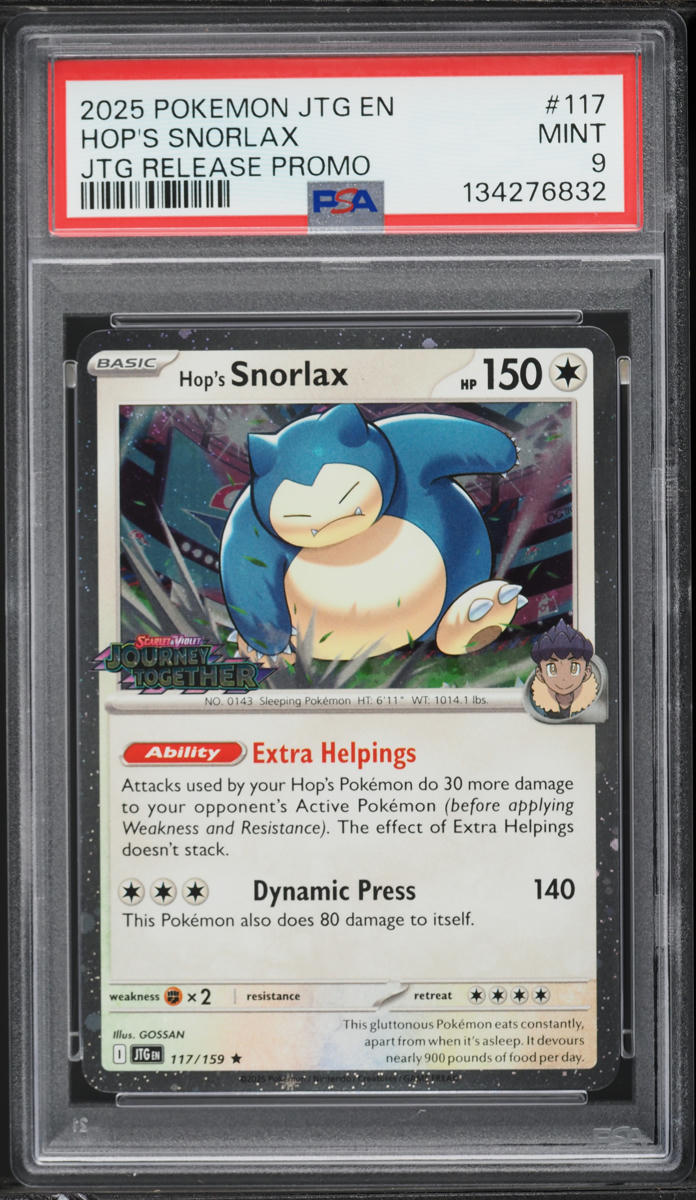 2025 Pokemon Scarlet & Violet Journey Together Release Promo Hop's Snorlax #117 PSA 9 MINT