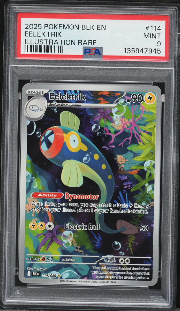 2025 Pokemon Scarlet & Violet Black Bolt IR Eelektrik #114 PSA 9 MINT
