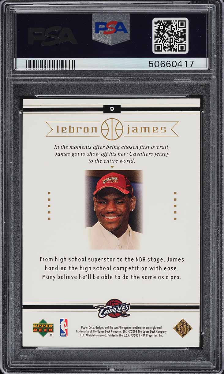 2003 Upper Deck Box Set LeBron James ROOKIE #9 PSA 8 NM-MT