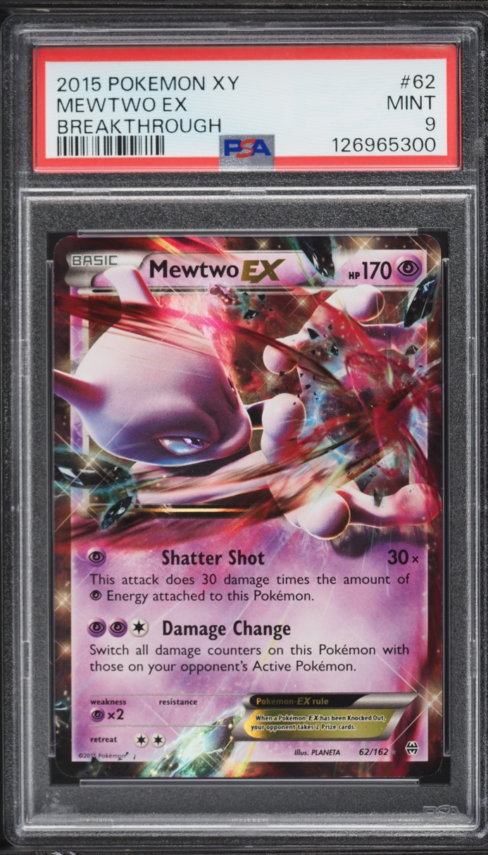 2015 Pokemon XY Breakthrough Mewtwo EX #62 PSA 9 MINT