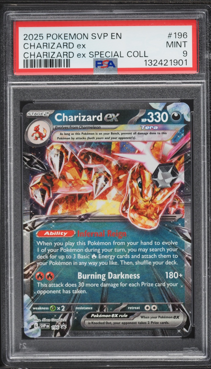 2025 Pokemon Scarlet & Violet Promo Special Collection Holo Charizard ex #196 PSA 9 MINT