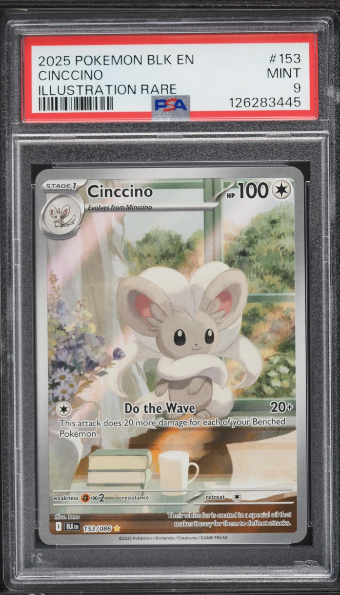 2025 Pokemon Scarlet & Violet Black Bolt IR Cinccino #153 PSA 9 MINT