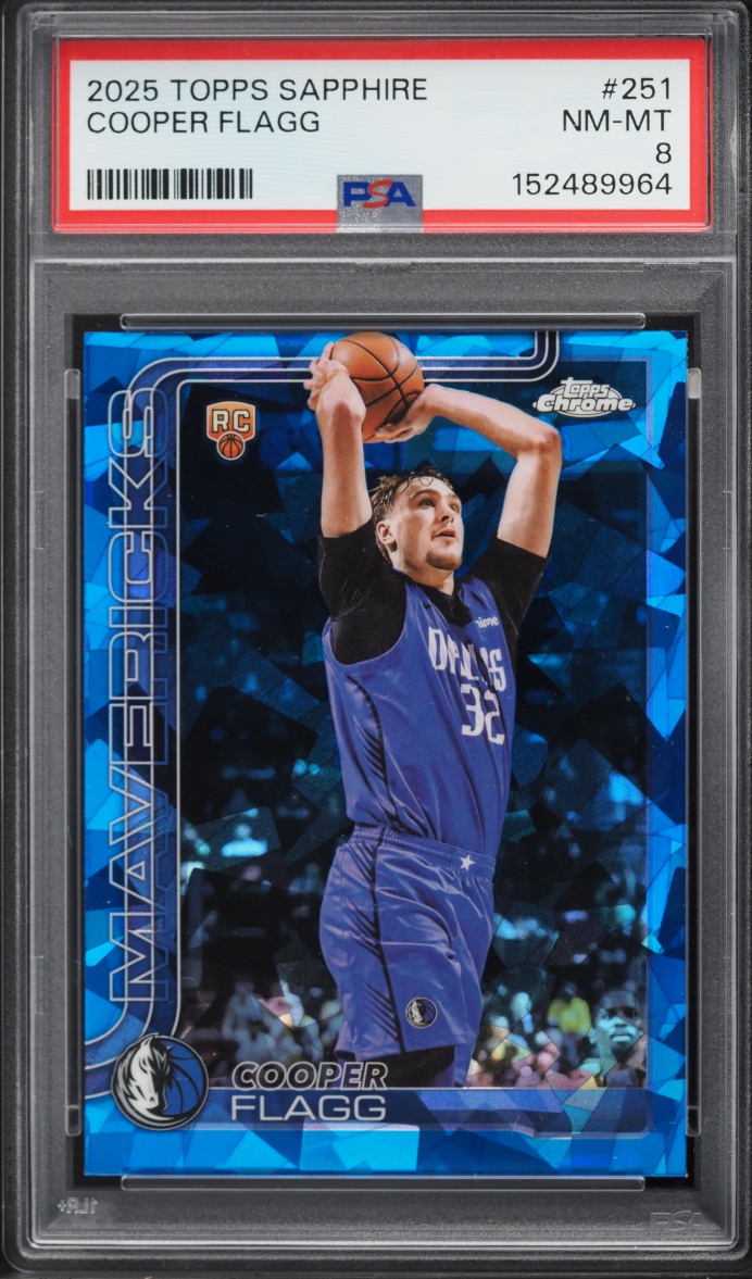 2025 Topps Chrome Sapphire Edition Cooper Flagg ROOKIE #251 PSA 8 NM-MT