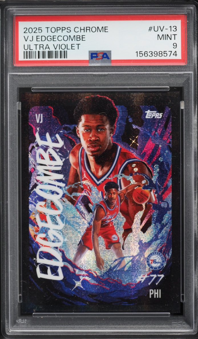 2025 Topps Chrome Ultra Violet VJ Edgecombe ROOKIE #UV-13 PSA 9 MINT