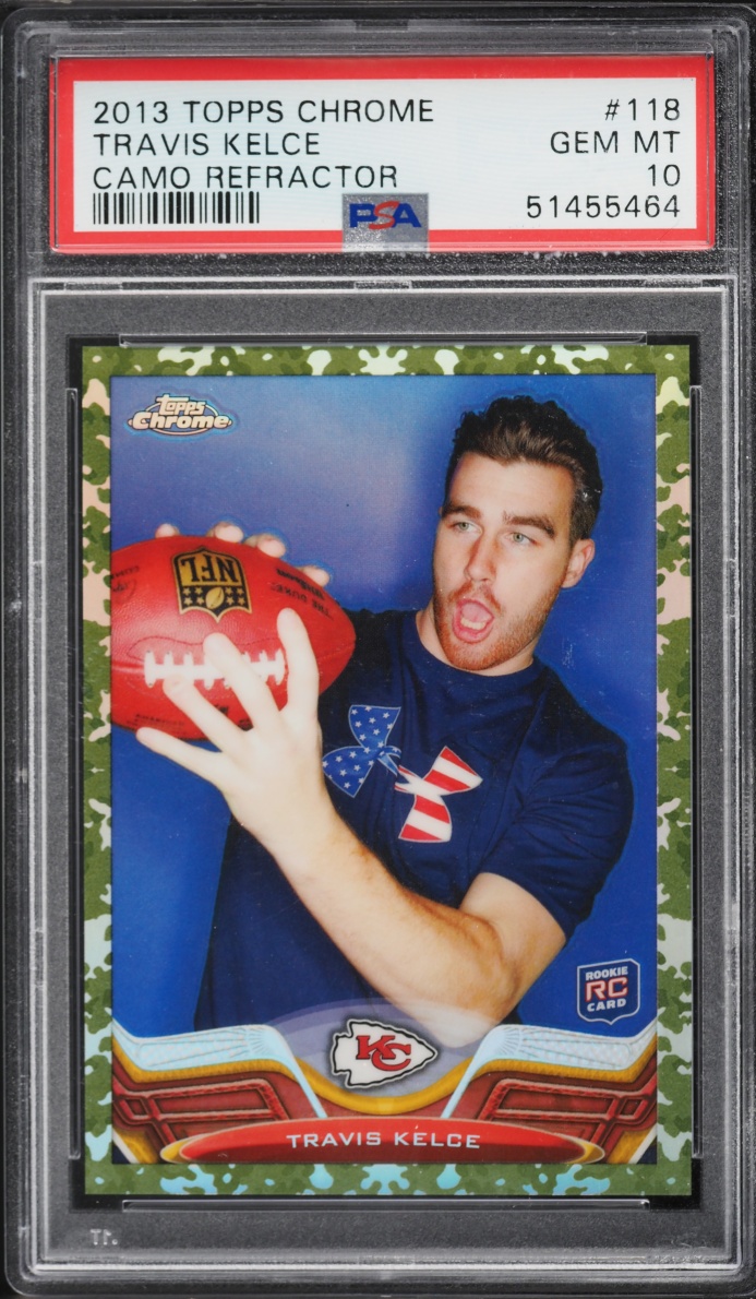 2013 Topps Chrome Camouflage Refractor Travis Kelce ROOKIE /499 #118 PSA 10 GEM MINT