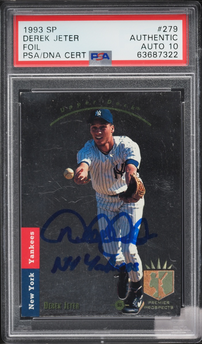 1993 SP Foil Derek Jeter ROOKIE AUTO DNA 10 #279 PSA AUTH