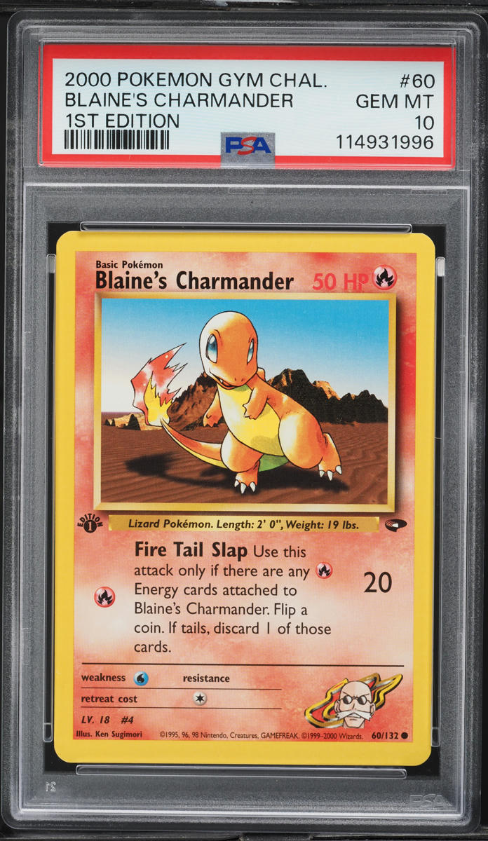 2000 Pokemon Gym Challenge 1st Edition Blaine's Charmander #60 PSA 10 GEM MINT