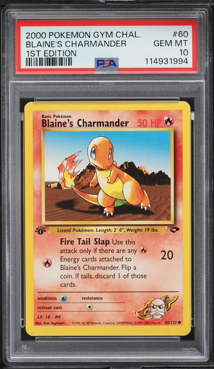 2000 Pokemon Gym Challenge 1st Edition Blaine's Charmander #60 PSA 10 GEM MINT