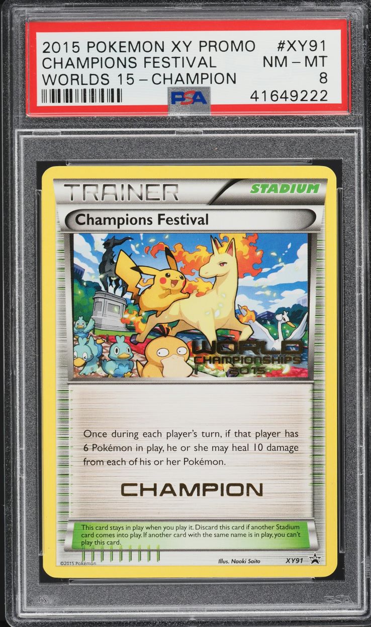 2015 Pokemon XY Black Star Promo Worlds 15 Champions Festival #XY91 PSA 8 NM-MT